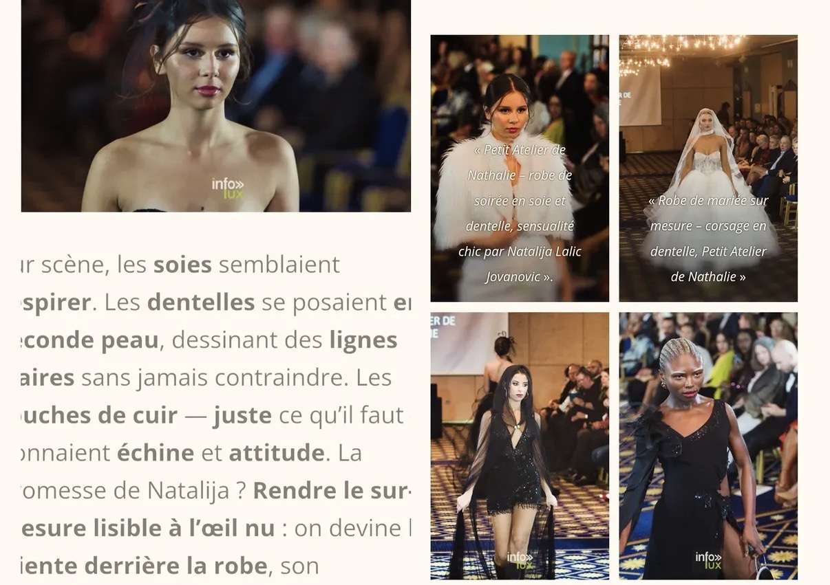Infolux — Soies, dentelles et sur-mesure : les créations présentées sur le podium.